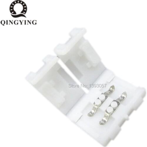 10pcs 2pin 8mm LED Strip Connector Free Solder Connector For 3528 2835 Single Color LED Strip Connecting