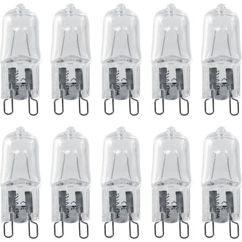 10Pcs G9 Base Halogen Light Bulb 120V 40W Lighting Replacement Home Warm White Bright
