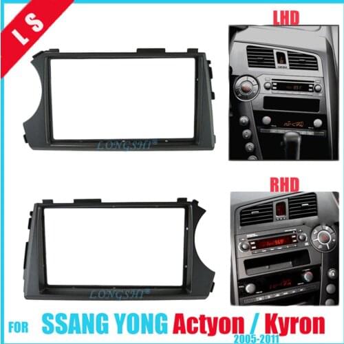 2 Din Audio Fascia for SSANG YONG Actyon 2006-2009 Kyron Radio GPS DVD Stereo CD Panel Dash Mount Installation Trim Kit Frame 2d