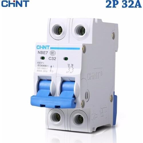 2P 32A 230V 50HZ Mini Circuit Breaker MCB C32 C-type 36mm Overload And Short Circuit Protection DZ47 Moulded Case