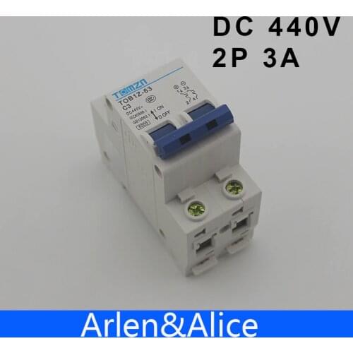 2P 3A DC 440V Circuit breaker MCB C curve