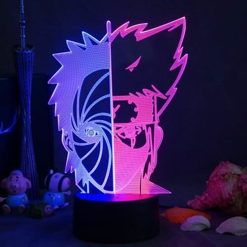 TAKARA TOMY Naruto 3D Night Light Two-color 12-color LED Touch Remote Control Colorful Table Lamp Childrens Birthday Gift