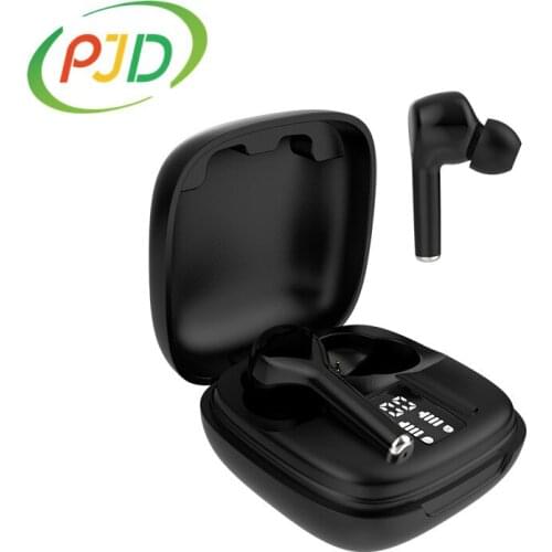 PJD TWS Bluetooth Earphone HD Stereo Wireless Headphones Sport Bass Headset With Led Power Display Charger Case For All Phones