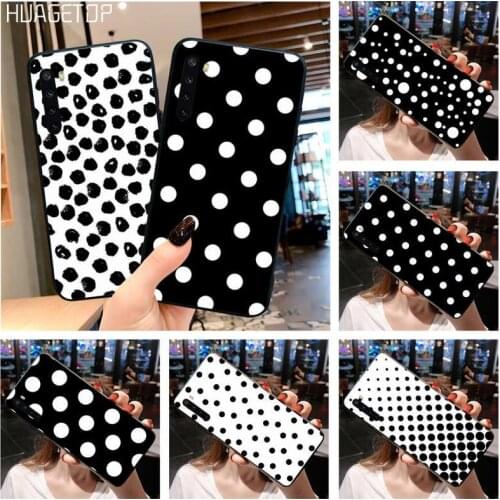 HUAGETOP Black and White Polka Dot Soft Phone Cover For OPPO Realme 6 Pro Realme C3 5 Pro C2 RENO2-Z A11X