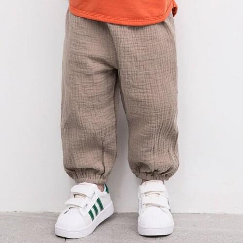 Baby Boys Girls Pants New 1-5Y 2019 Autumn Kids Solid Harem Pants Cotton Pleated Children Casual Pants