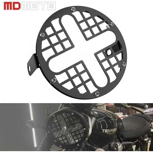 For Triumph Bonneville T100 T120 Thunderbird Sport Thruxton Honda Motorcycle 7" Retro Headlight Cover Headlamp Guard Protection