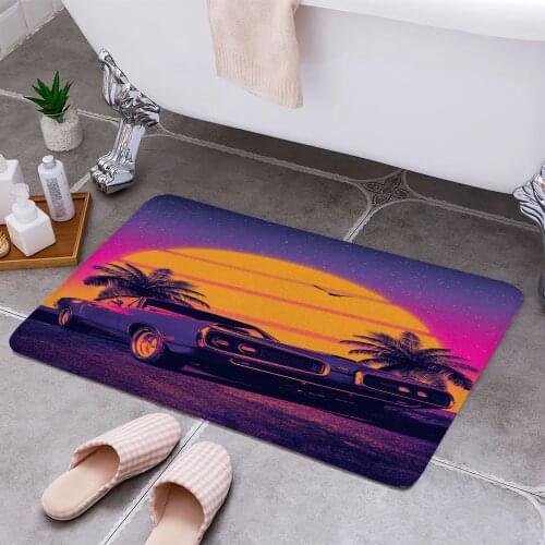 Dodge Car Synthwave Carpet Areas Rug Non-slip Floor Mat Rug 3D Printing Living Room Bedroom Door Mat Home Decoration