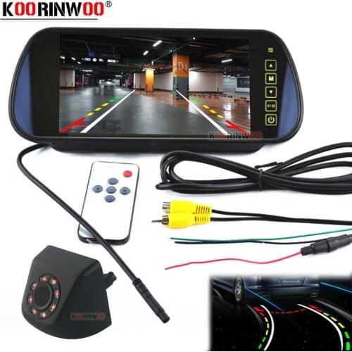 Koorinwoo Intelligent Car Dynamic Trajectory Camera Rear view With 7" LCD Screen Mirror Video 12V Parking System For Radio/DVD