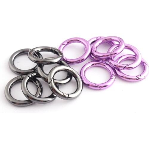 17mm Insner Size O Rings Purple Gunmetal Clips Snap Hooks Snap Trigger Buckle Zinc Alloy Spring Gate Buckles DIY Accessories