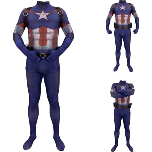 3D printing Captain America Cosplay Costume 3D Printing Spandex Lycra Zentai Bodysuit Suit Jumpsuits man costumes