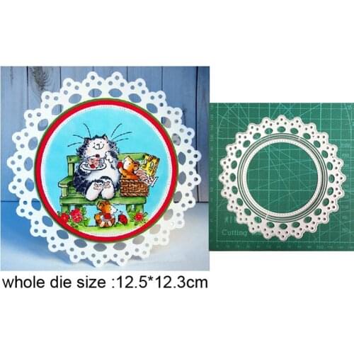 Craft metal cutting dies cut die mold Lace Circle Frame decoration Scrapbook paper craft knife mould blade punch stencils dies