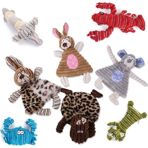 Soft Dog Animal Bite Resistant Toys Small Dogs Cats Squeaky Training Teething Clean Plush Chew Puppy Fun Interactive Toy