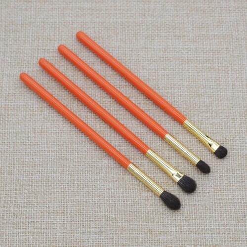 Professional Handmade Makeup Brushes Kit Soft Blue Squirrel Goat Hair Eye Shadow Blending Brush Orange Handle Make Up Brush Set