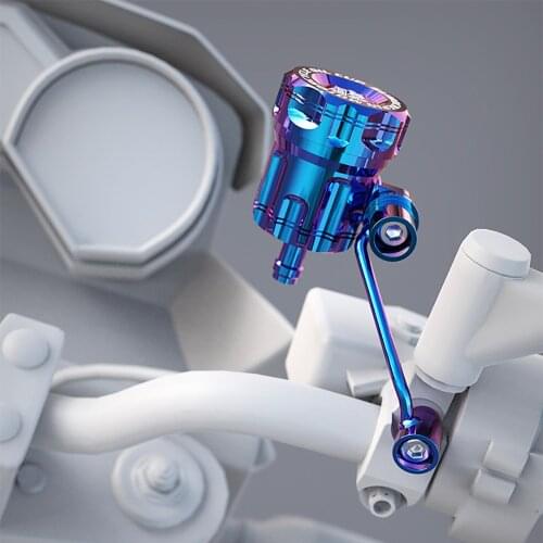 Pump Oil Cup Oil Can Electric Motorcycle Straight Push Front Brake CNC Aluminum Alloy Burnt Titanium Refit Locomotive Universal