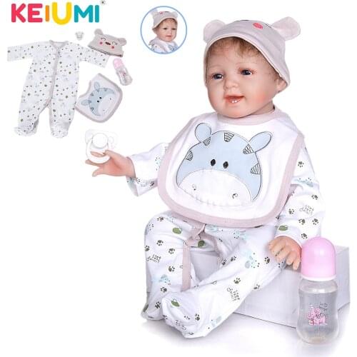 New Arrival 22 Inch Smiling Face Reborn Bonecas 55 CM Soft Silicone Vinyl Baby Reborn Dolls Lifelike Girl Baby Toy For Kids Gift