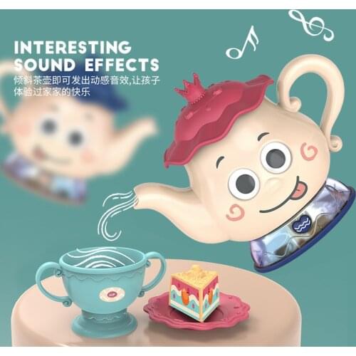 NEW Simulation Tea Set Pretend Play Kitchen Toys Tinplate Afternoon Tea Toys Teapot Teacup Food Pretend Play Toys For Kids