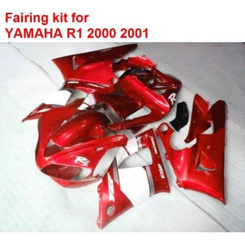 High quality ABS fairings for Yamaha YZFR1 2000 2001 wine white motorcycle fairings set YZF R1 00 01 BA94