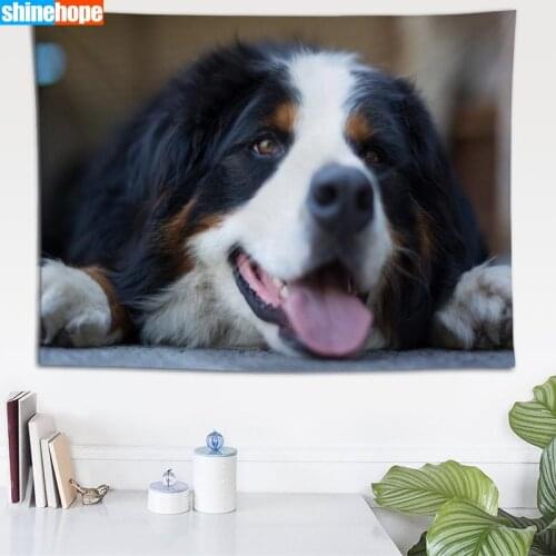 Bernese Mountain Dog Tapestry Animals Wall Hanging Wall Tapestry Psychedelic Farmhouse Decor Dorm Room Wall Carpet Wall Blanket