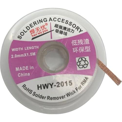 Desoldering Braid Solder Remover Wick BGA Desoldering Wire Bra Worldwide 2.0mm