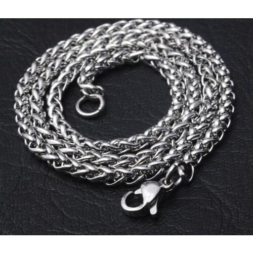 Wholesale Jewelry -- 5 mm 6 mm 80 cm Stainless steel White Long Weave Chain Necklaces for Men Fashion Jewlery No Fade