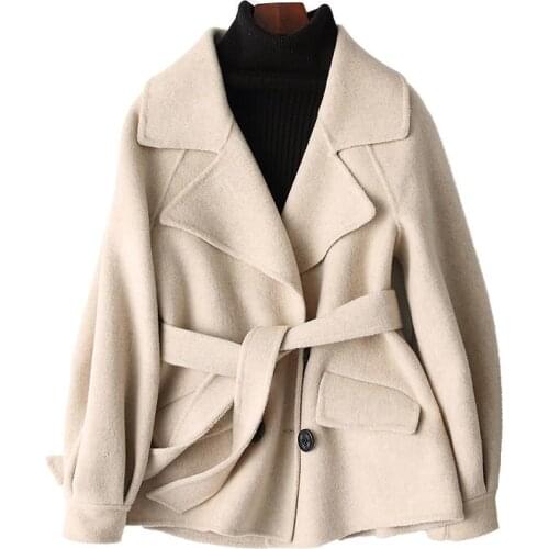 Autumn Winter Women Double-side Woolen Coat Female Korean Wool Coats Vintage Womens Jacket 2020 Abrigo Mujer MY1282