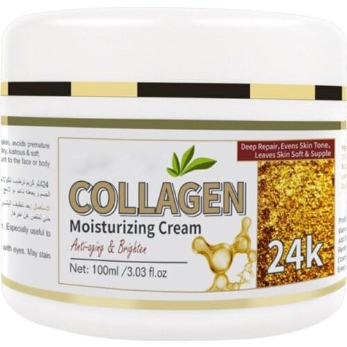 24K Gold & Collagen Milk Face Cream For Dry Skin Care Anti Wrinkle Brightening Collagen Anti-Aging Whitening Moisturizing Creams