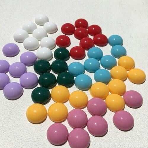 20pcs 14mm Glass Cabochon Tray Resin Charm Findings DIY Handmade Stud Earrings Ear Drops Patch For Jewelry Bead Accessory C250