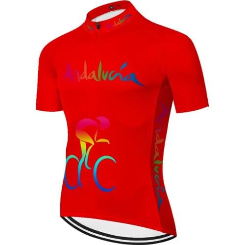 Andalucia Retro Ropa Uniforme Homme Camiseta Masculino Jersey Maillot Camisa Ciclismo Masculina Mallot Ciclismo Hombre Verano