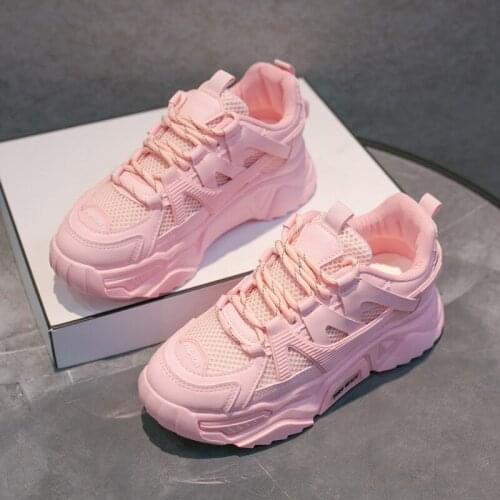 2021 Hot Women Casual Sport Shoes Spring Summer Trend Breathable Mesh Patchwork Girl Chunky Sneakers Fashion Trainers 5 Colors