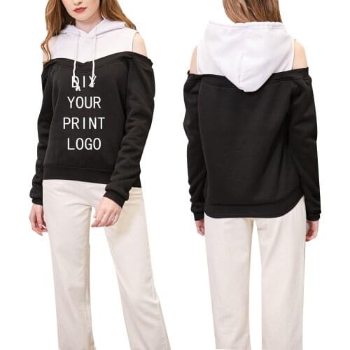 Customized Girl Womens Hoodies Korean Style Casual Long Sleeve Hoodies Tops Pullover DIY Logo Sweatshirt Oversized XXL