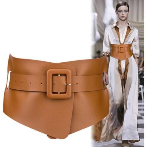 2020 Fashion Elastic Belt Autumn Elegant Women 4 Color Elegant Peplum Belt Wide Bukle Waistband Women Waist Skirt