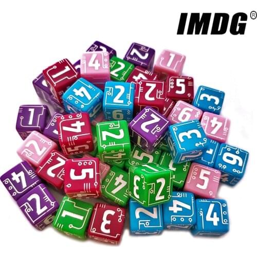 10pcs/pack Acrylic Digital Dice D6 Line Pattern 16mm 6-Sides Square Corner Colorful DND Digital Game Dice
