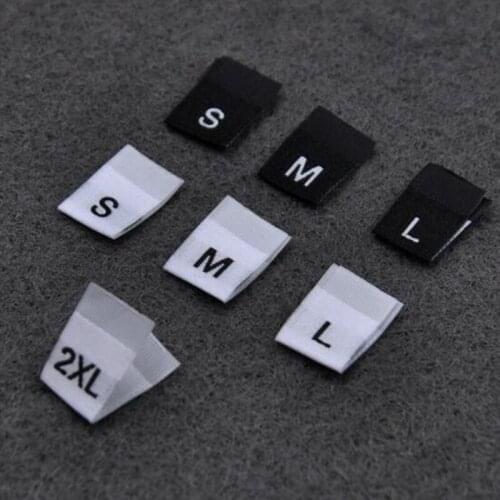 100Pcs Clothing Labels Xxs-7Xl Black Text White Garment Clothes T Shirt Dress Clothing Diy Apparel Sewing Fabric Garment Labels