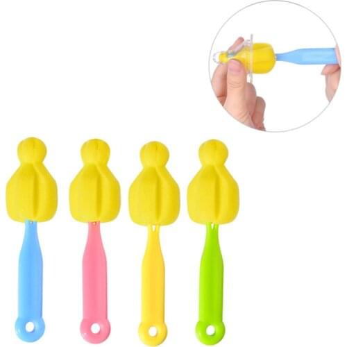 12pcs/1 Set Baby Bottle Brush Cleaning Brush Sponge Pacifier Cleaning Brush for Baby Home (Blue/Green/Yellow/Pink, Each 3pcs)