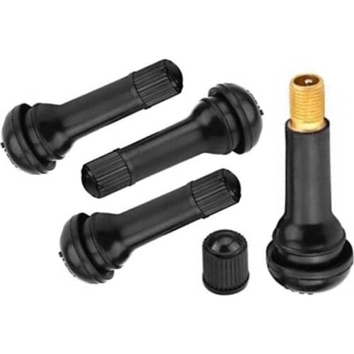 4*TR414 Tire Valve With Core Vacuum Tubeless Valve Automobile Black Rubber Valve Alloy Valve Wheels Tires Parts