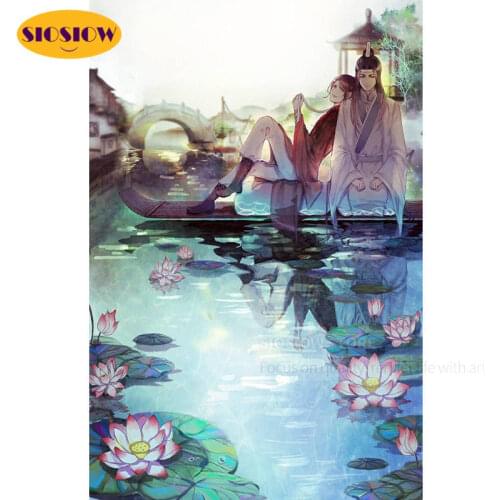 5d Diy Diamond Painting Anime Mo Dao Zu Shi Wei Wuxian Lan Wangji 3D Diamond Embroidery Cross Stitch Full Square Set Decor Room