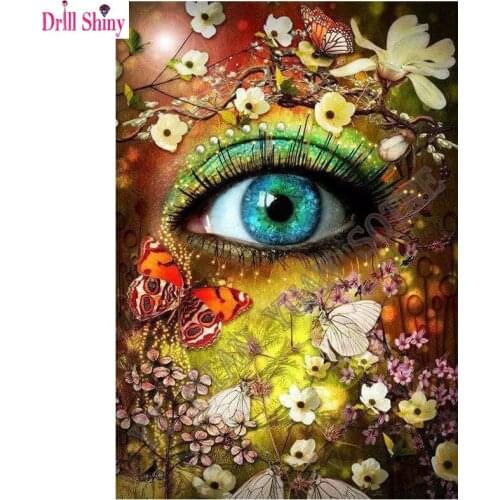 5D DIY Full Square Diamond Painting beautiful butterfly eyes flower Embroidery Cross Stitch Rhinestone Mosaic home Decor gift