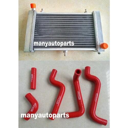 Aluminum Radiator + Silicone Coolant Hose for Aprilia RS125 RS 125 1995-2010 2-stroke RS-125 1996 97 98 99 2010 RED