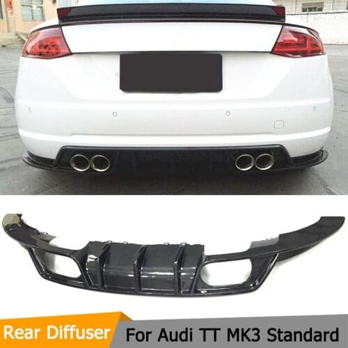 Car Rear Bumper Diffuser Lip Chin for Audi TT MK3 Standard 2015 - 2017 Carbon Fiber Rear Bumper Diffuser Lip Spoiler Guard