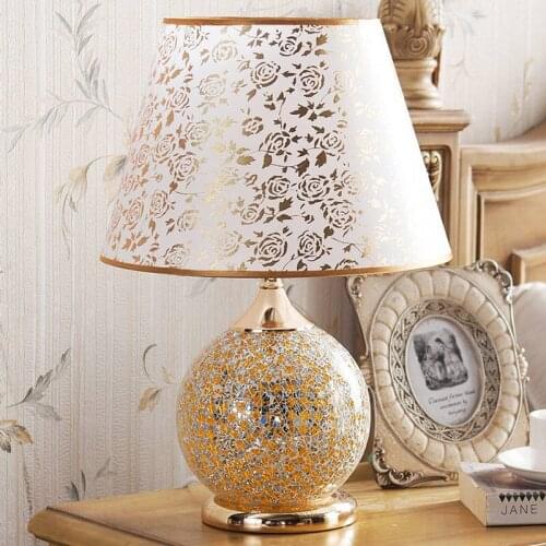 Free Shipping Modern Gold Glass Table Lamp Bedside Lamp For Living Room And Study Creative Table Lamp Decoration Bedroom Lamps