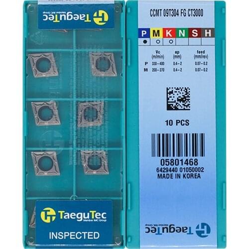 CCMT09T304-FG CT3000 Original Taegutac Carbide Inserts Turning Inserts Lathe Tools 10Pcs/Lot