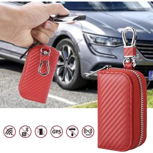 Car Key Signal Blocker Case Faraday Cage Fob Pouch Keyless RFID Blocking Bag Box Auto Accessories Car Key Case Cover