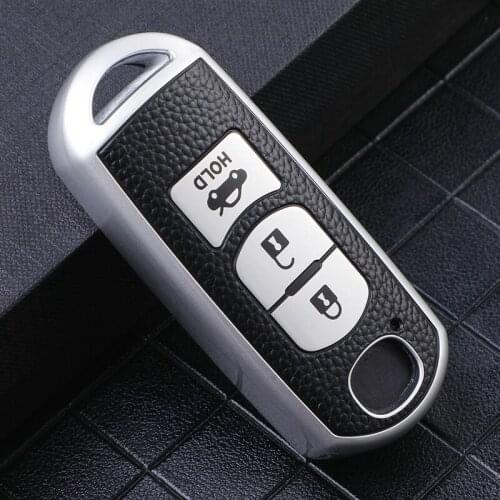 TPU+Leather Car Remote Key Case Cover For Mazda 2 3 6 Atenza Axela Demio CX-5 CX5 CX-3 CX7 CX-9 2015 2016 2017 2018 2019