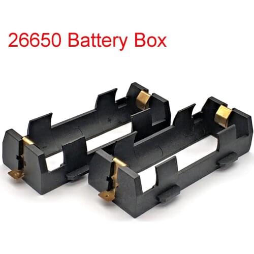 26650 Battery Holder SMD for 26650 Black with Bronze Pins Gold Plated for 26650 3.7V Rechargeable Batteries Hold Case Box