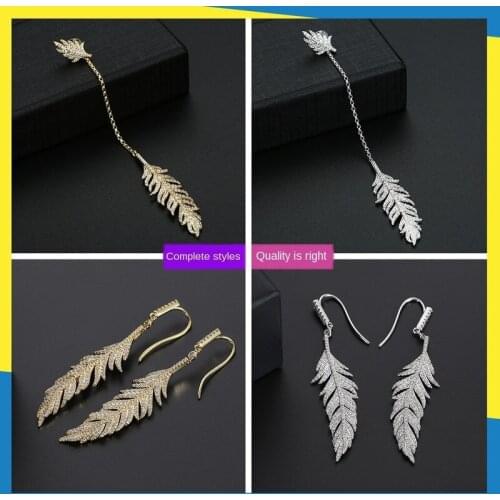 Dream catcher long earrings single feather tassel ear hanging womens brand jewelry Luxury Retro Exquisite statement earrings