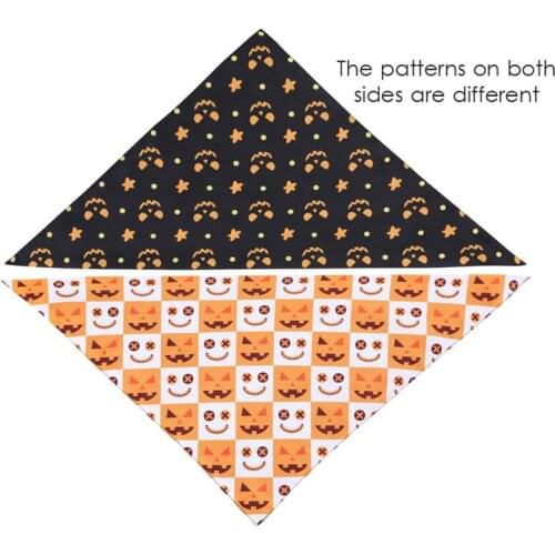 Pet Double laye Triangular Neckerchief Halloween Bandana Bibs Scarf Dogs Cats Accessories