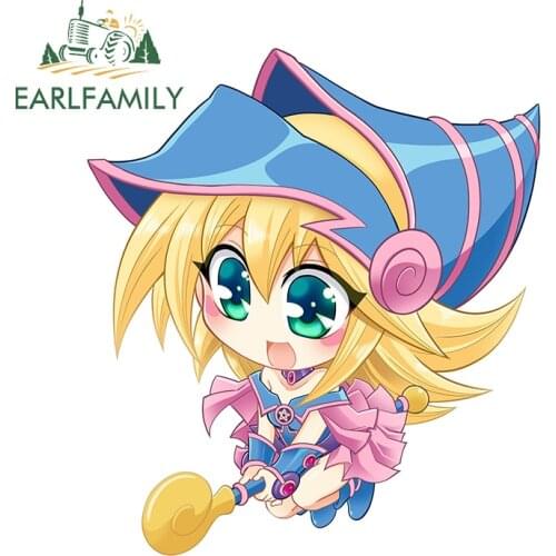 EARLFAMILY 13cm x 11.6cm for Dark Magician Girl Yu-Gi-Oh Vinyl Car Stickers Surfboard Decal Scratch-Proof Sunscreen Decoration
