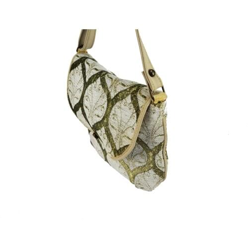 Handmade Elegant bag with strap designed with special fabric with Ottoman motifs