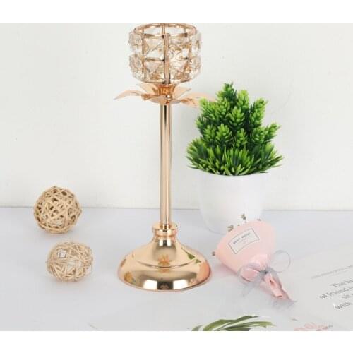 IMUWEN Crystal Candle Holder Delicate Candle Stand Table Candlestick For Gift Home Decoration