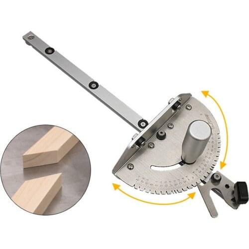 450MM Woodworking Miter Cut Gauge Tenon Fence T Rail Push Straightedge Push Handle Aluminum Handles with Backer and Limit Left